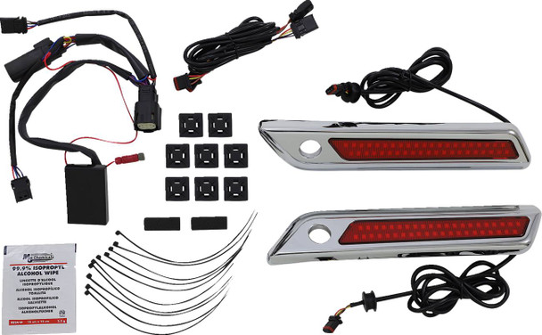 Custom Dynamics - CD-SBL-DC-RC - Latch Light - Saddlebag - Dual Color - Red - Chrome