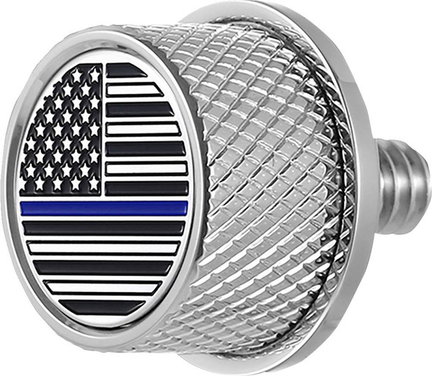Figurati Designs - FD70-SEAT KN-SS - Seat Mounting Knob - Stainless Steel - Blue Line American Flag