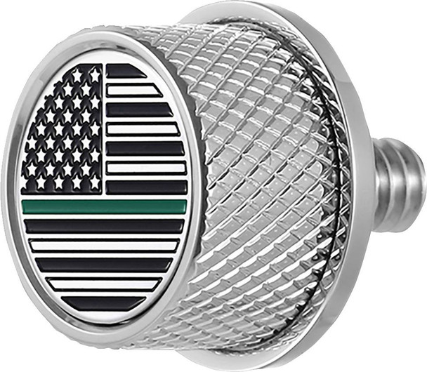 Figurati Designs - FD72-SEAT KN-SS - Seat Mounting Knob - Stainless Steel - Green Line American Flag
