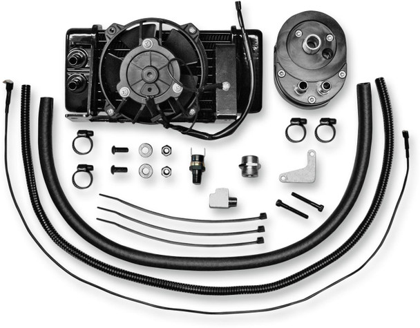 Jagg Oil Coolers - 751-FP2400-0323 - Fan-Assisted Oil Cooler Kit - Low Mount Touring/Trike