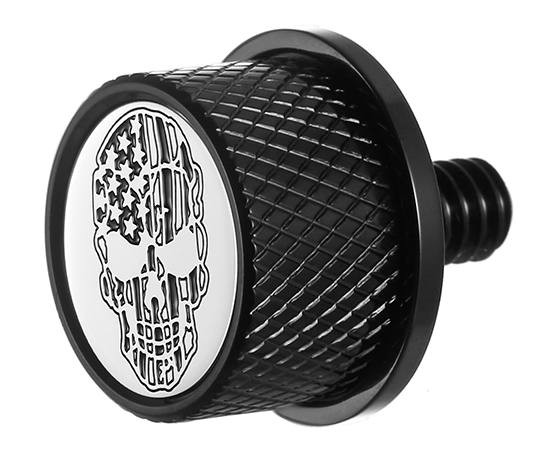 Figurati Designs - FD27-SEAT KN-BK - Seat Mounting Knob - Black - Skull - Contrast Cut