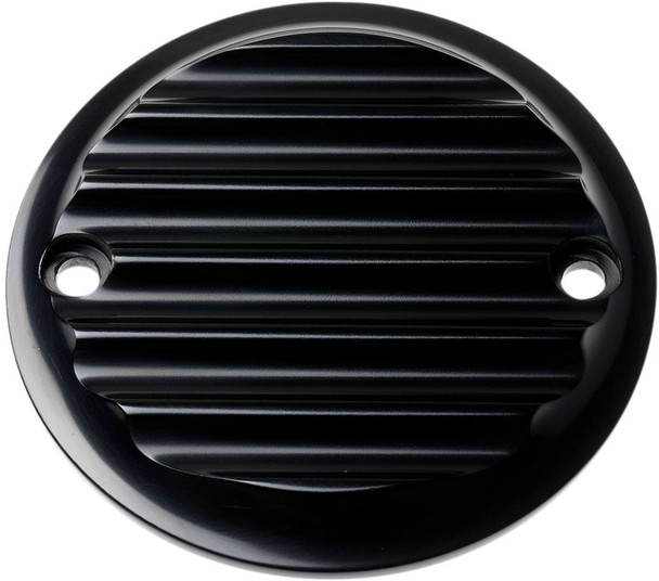 Joker Machine - 02-98-1 - Points Cover - Finned - 2 Hole - Black Anodized