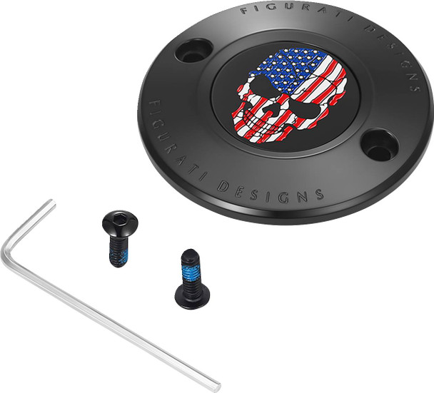 Figurati Designs - FD25-TC-2H-BLK - Timing Cover - 2 Hole - Skull - Black