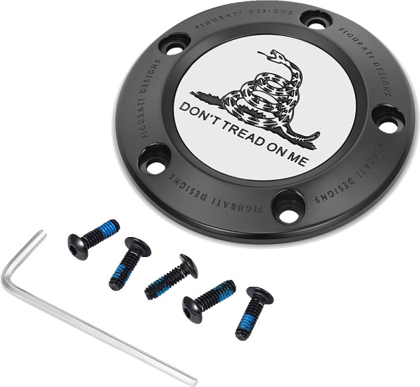 Figurati Designs - FD40-TC-5H-BLK - Timing Cover - 5 Hole - Don't Tread on Me - Black
