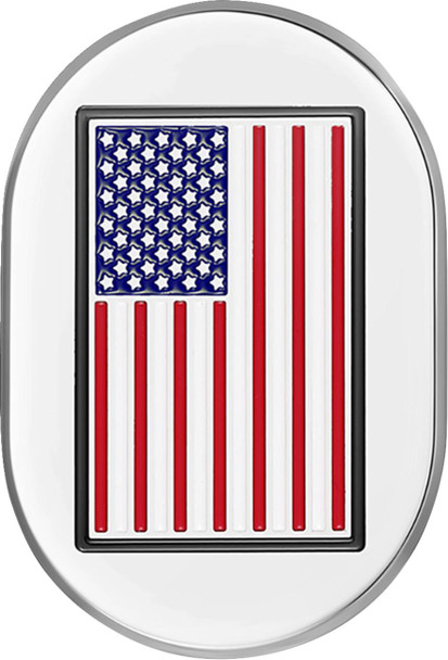 Figurati Designs - FD20-AC-SS-LT - Antenna Cover - Left Rear Fender - American Flag - Chrome