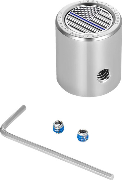 Figurati Designs - FD70-HTSC-SS - Heel-Toe Shifter Cover - Blue Line American Flag - Stainless Steel