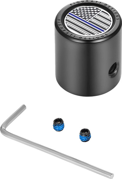 Figurati Designs - FD71-HTSC-BLK - Heel-Toe Shifter Cover - Blue Line American Flag - Black