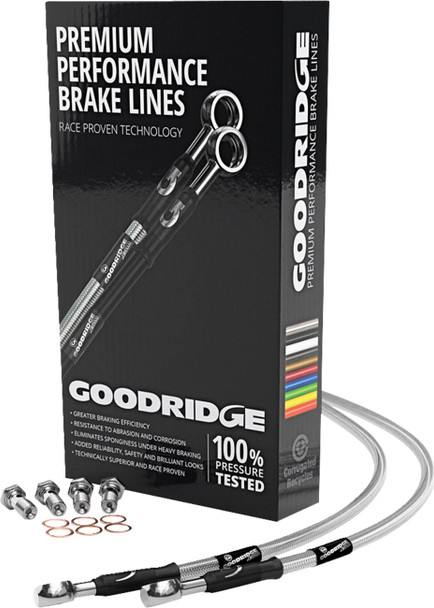 Goodridge - HD0096-2RC-CL - Brake Hose Kit - Rear - FLST/FXCW/FXS/All Softails '08-'13