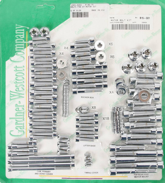 Gardner-Westcott - P-96-75 - Bolt Kit - Motor Set - Socket-Head - FXD