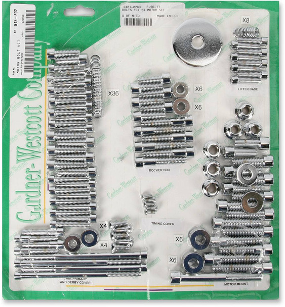 Gardner-Westcott - P-96-77 - Bolt Kit - Motor Set - Socket-Head - FLHT Gardner-Westcott - P-96-77 - Bolt Kit - Motor Set - Socket-Head - FLHT