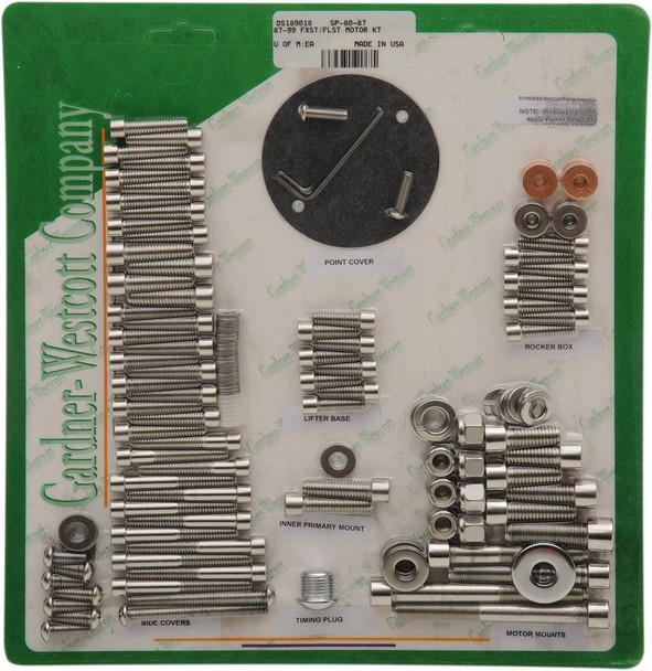 Gardner-Westcott - SP-80-87 - Bolt Kit - Motor Set - Socket-Head Gardner-Westcott - SP-80-87 - Bolt Kit - Motor Set - Socket-Head