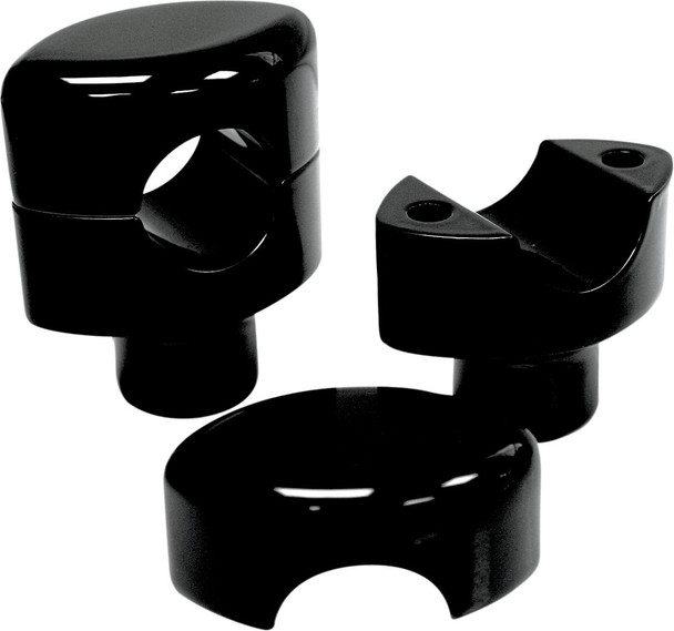 La Choppers - LA-7402-01B - Handlebar Risers for 1" Handlebars - Smooth - 1-1/2" - Black