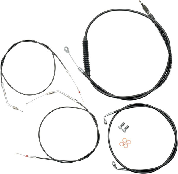 La Choppers - LA-8300KT-19B - Standard Black Vinyl Handlebar Cable/Brake Line Kit - 18"-20" Ape Hangers - '96-'03 Sportster