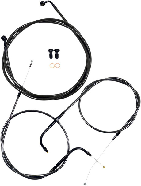 La Choppers - LA-8110KT-16M - Handlebar Cable/Brake Line Kit - 15" - 17" Ape Hanger Handlebars - Midnight