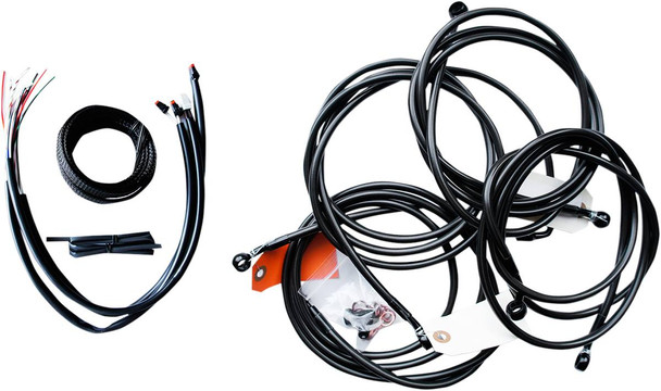 La Choppers - LA-8053KT2-19M - Complete Midnight Braided Cable Kit - 18"-20" Handlebars - ABS - '16 FLH
