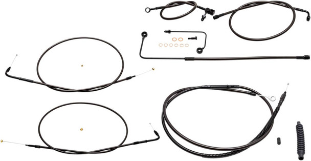 La Choppers - LA-8151KT-13M - Handlebar Cable/Brake Line Kit - 12" - 14" Ape Hanger Handlebars - Midnight