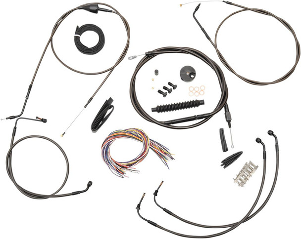 La Choppers - LA-8006KT2B-13M - Complete Midnight Braided Cable Kit - 12"-14" Handlebars - '07 Touring