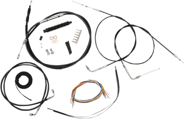 La Choppers - LA-8130KT2-08B - Handlebar Cable/Brake Line Kit - Complete - Mini Handlebars - Black Vinyl