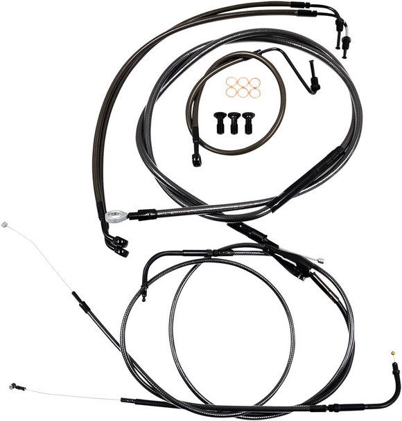 La Choppers - LA-8050KT-19M - Handlebar Cable/Brake Line Kit - 18" - 20" Ape Hanger Handlebars - Midnight
