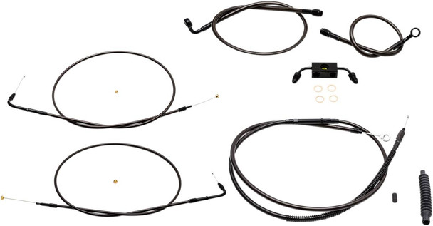 La Choppers - LA-8321KT-13M - Handlebar Cable/Brake Line Kit - 12" - 14" Ape Hanger Handlebars - Midnight