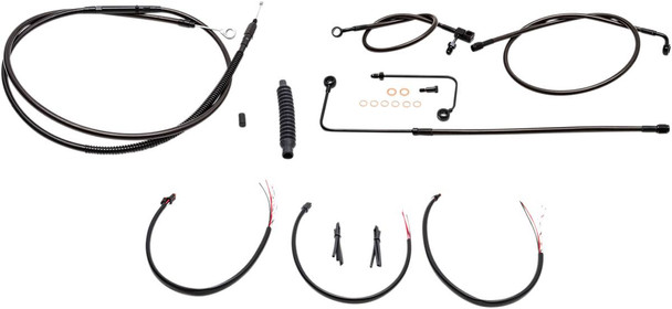La Choppers - LA-8151KT2B-19M - Complete Midnight Braided Cable Kit - 18"-20" Handlebars - '16-'17 FLS
