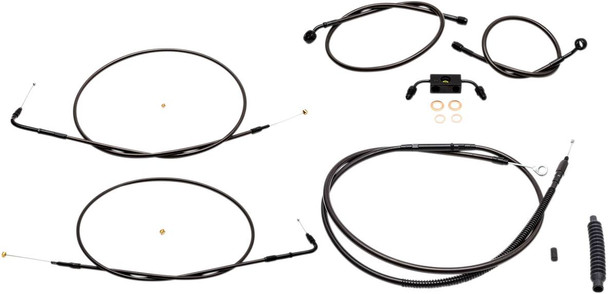 La Choppers - LA-8211KT-16M - Handlebar Cable/Brake Line Kit - 15" - 17" Ape Hanger Handlebars - Midnight La Choppers - LA-8211KT-16M - Handlebar Cable/Brake Line Kit - 15" - 17" Ape Hanger Handlebars - Midnight