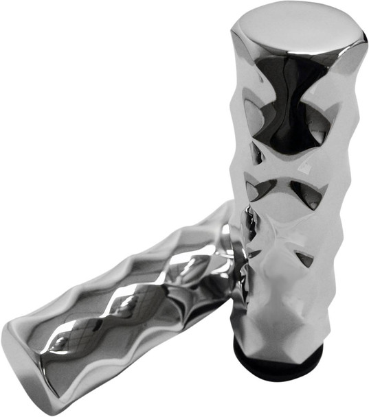 La Choppers - LA-7491-00 - Billet Hex Grips - TBW - Chrome