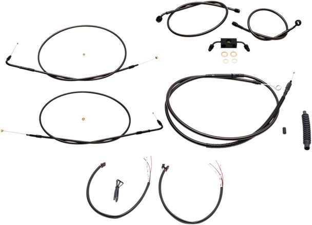 La Choppers - LA-8231KT2-13M - Complete Midnight Braided Cable Kit - 12"-14" Handlebars - ABS - '12-'17 FXDF