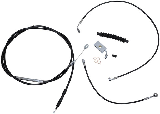 La Choppers - LA-8152KT-13B - Handlebar Cable/Brake Line Kit - Complete - 12" - 14" Handlebars - Black Vinyl