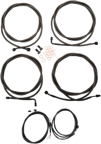 La Choppers - LA-8054KT3-08M - Complete Plug-and-Play Cable Kit - Mini Handlebars - '17-'20 Touring - ABS - Midnight