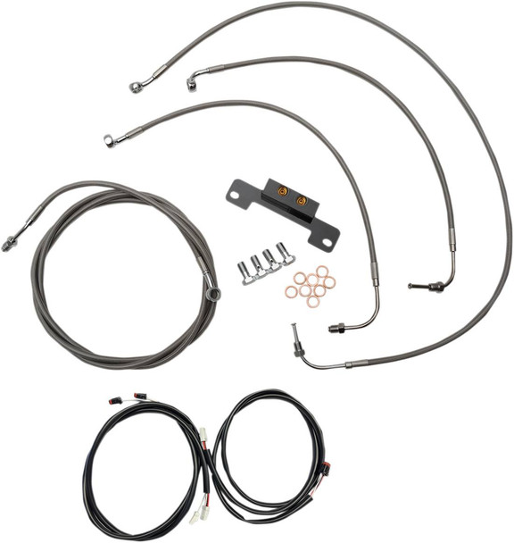 La Choppers - LA-8055KT3-13 - Complete Plug-and-Play Cable Kit - 12" - 14" Handlebars - '17-'19 Touring - Stainless