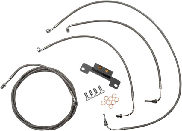 La Choppers - LA-8055KT-19 - Standard Stainless Braided Handlebar Cable/Brake Line Kit - 18"-20" Ape Hangers