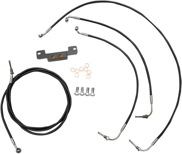La Choppers - LA-8055KT-16B - Standard Black Vinyl Handlebar Cable/Brake Line Kit - 15"-17" Ape Hangers - '17-'19 Touring