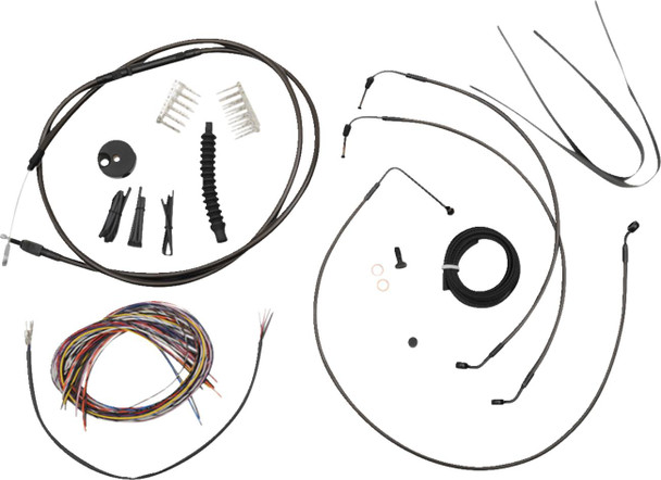 La Choppers - LA-8155KT2-13M - Complete Midnight Braided Cable Kit - Quick Connect - 12"-14" Handlebars - ABS - '18-'22 Softail