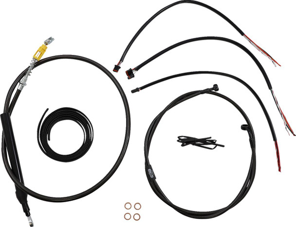 La Choppers - LA-8156KT2-19M - Complete Midnight Braided Cable Kit - Quick Connect - 18"-20" Handlebars - '18-'22 Softail