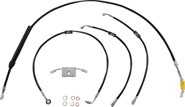 La Choppers - LA-8157KT-13B - Standard Black Vinyl Handlebar Cable/Brake Line Kit - 12"-14" Ape Hangers - '18-'22 Softail La Choppers - LA-8157KT-13B - Standard Black Vinyl Handlebar Cable/Brake Line Kit - 12"-14" Ape Hangers - '18-'22 Softail