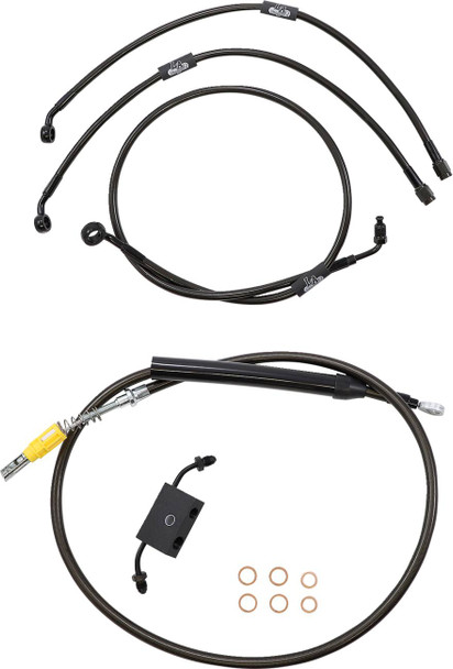La Choppers - LA-8157KT-19M - Handlebar Cable/Brake Line Kit - Quick Connect - 18" - 20" Ape Hanger Handlebars - Midnight