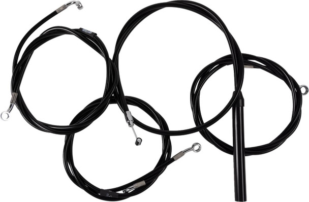 La Choppers - LA-8059KT2-13B - Handlebar Cable/Brake Line Kit - Complete - 12" - 14" Handlebars - Black Vinyl