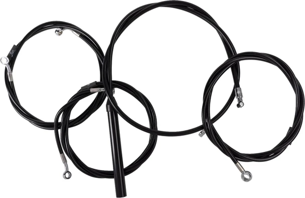 La Choppers - LA-8059KT2-16B - Handlebar Cable/Brake Line Kit - Complete - 15" - 17" Handlebars - Black Vinyl