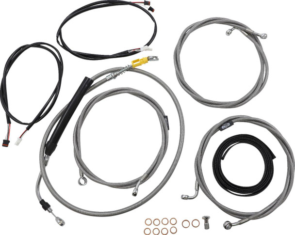 La Choppers - LA-8056KT3-13 - Complete Plug-and-Play Cable Kit - 12" - 14" Handlebars - '21-'22 FLH - ABS - Stainless