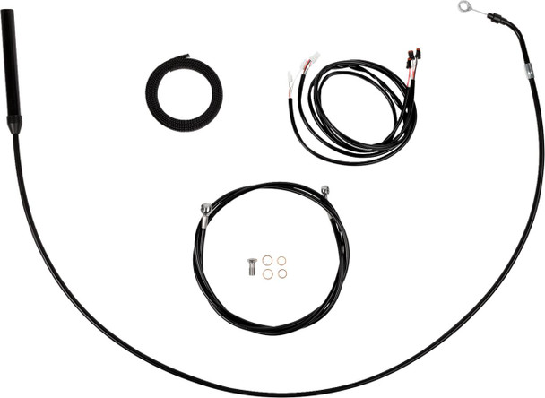 La Choppers - LA-8062KT3-19B - Complete Plug-and-Play Cable Kit - Upper - 18" - 20" Handlebars - '21-'22 FLH - Black