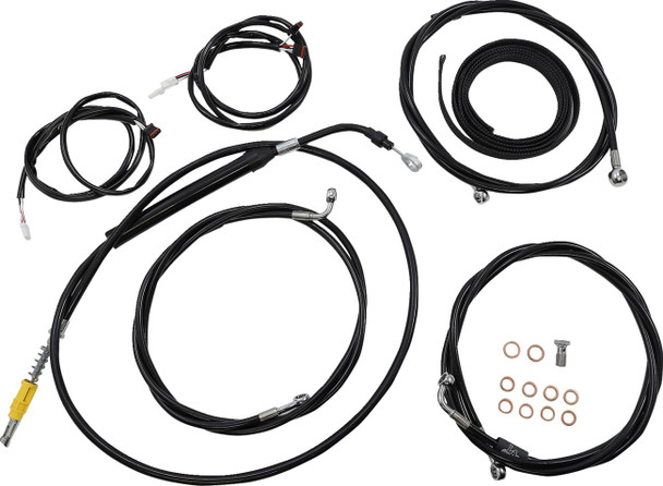 La Choppers - LA-8056KT3-19B - Complete Plug-and-Play Cable Kit - 18" - 20" Handlebars - '21-'22 FLH - ABS - Black