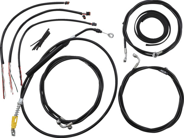 La Choppers - LA-8058KT2-16B - Handlebar Cable/Brake Line Kit - Complete - 15" - 17" Handlebars - Black Vinyl