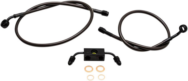 La Choppers - LA-8231B16M - Brake Lines - 15" - 17" Ape Hanger Handlebars - Midnight