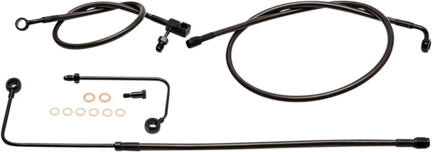 La Choppers - LA-8151B13M - Brake Lines - 12" - 14" Ape Hanger Handlebars - Midnight
