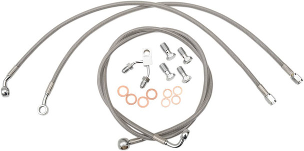 La Choppers - LA-8122B19 - Brake Lines - 18" - 20" Ape Hanger Handlebars - Stainless Steel