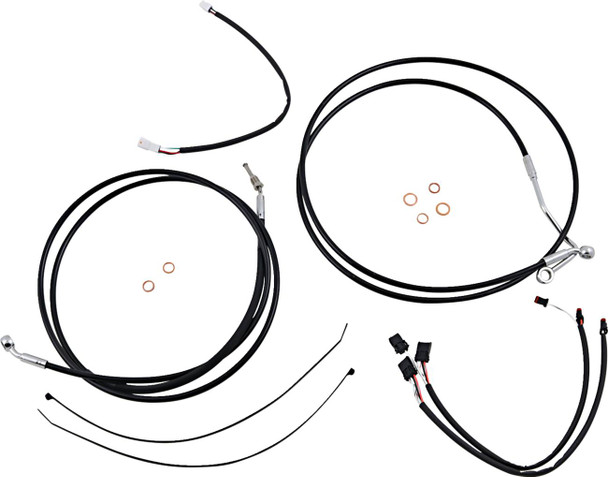 Magnum Shielding - 489852 - XR Handlebar Installation Kit - 15"-17" Ape Hanger Handlebars - Black/Chrome