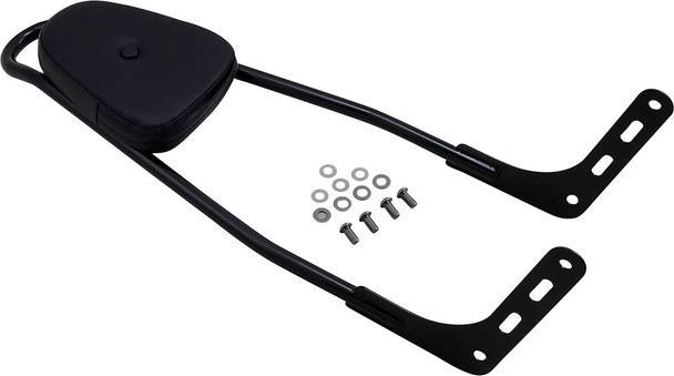 Motherwell - 156T18-GB-WP - One-Piece Sissy Bar - Black - With Pad