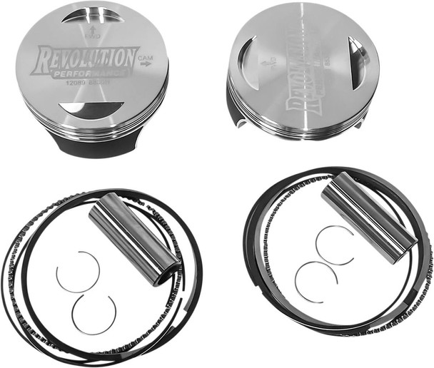 Revolution Performance, Llc - RP301-116W - Piston Kit - Flat-Top - For 107" Big Bore Cylinder Kit - Twin Cam