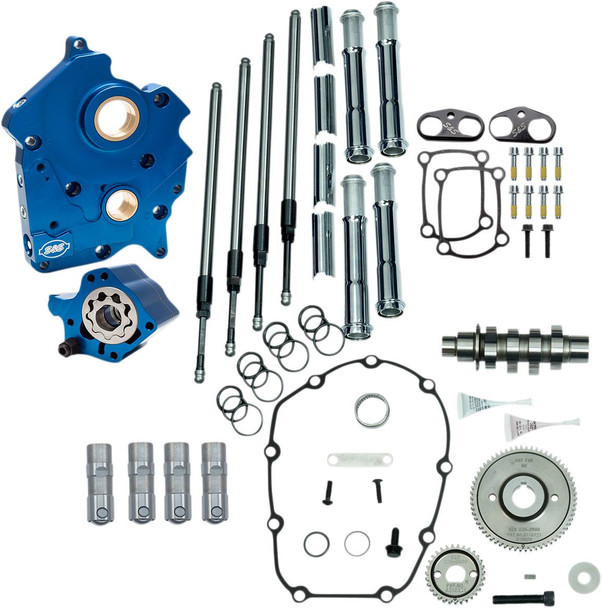 S&S Cycle - 310-1005A - Cam Chest Kit with Plate - Gear Drive - Oil Cooled - 465 Cam - Chrome Pushrods - M8